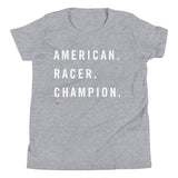 American. Racer. Champion. Youth Short Sleeve T-Shirt